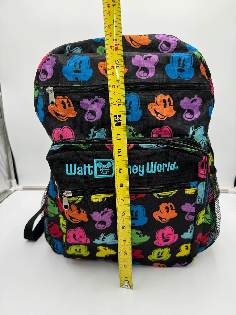 Disney Black Backpack with Multicolor Mickey Silhouettes
